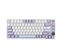 AJAZZ AK820 Teclado mecánico para juegos con cable y diseño 75% con perilla de volumen, LED orientado al sur, teclas PBT, RGB programable Bright Moon Switch