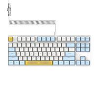 AJAZZ AK873-75% Teclado para Juegos con Cable-TKL 80% Hot-Swappable Blue Switch Mecánico Keyboard-Cable USB C Espiral-LIGHTSYNC RGB LED-Compacto 87 Teclas-Cubierta Magnética Detachable para PC/Mac
