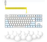 AJAZZ AK873-75% Teclado para Juegos-TKL 80% Hot-Swappable Blue Switch Mecánico Teclado & Cable USB C Espiral & Reposamuñecas-LIGHTSYNC RGB-Compacto 87 Tecla-Cubierta Magnética Detachable para PC/Mac