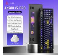 AJAZZ AK980 V2/PRO Teclado mecánico inalámbrico de tres modos con conexión en caliente y batería de 10000mAh, personalizado para juegos electrónicos competitivos, LED lateral, diseño compacto del 96%,