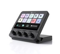 AJAZZ AKP05E Teclado Macro con cable Controlador de Stream, Teclado de acceso directo para videojuegos con 10 teclas programables y 4 botones, pantalla táctil personalizable, para YouTube