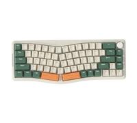 AJAZZ AKS068 Teclado mecánico para Juegos con Cable en Espiral, diseño Alice 68 de Montaje en Junta y Perilla CNC, Interruptor Azul Hotswap, programable Via, retroiluminación RGB-Verde