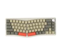 AJAZZ AKS068 Teclado mecánico para Juegos con Cable en Espiral, diseño Alice 68 de Montaje en Junta y Perilla CNC, Interruptor Azul Hotswap, programable Via, retroiluminación RGB-Gris