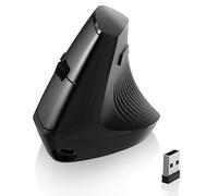 AJAZZ i300 Ratón Ergonómico Vertical Inalámbrico, 2,4GHz/BT, 84g de Peso Ligero, Silent Clicks, ángulo Vertical de 57°, Reduce Muscle Strain, 1600DPI, Ratón de Oficina para Win/Mac/iPad/Laptop, Negro