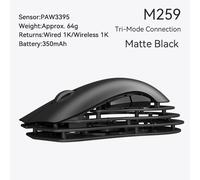 AJAZZ M259 Ratón inalámbrico para juegos de triple modo Ratón liviano Ratón de oficina Negro