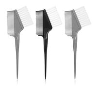 Ajcotahm Juego de 3 brochas de color para el cabello, 2 en 1 y peine, kit de aplicador de tinte profesional para salón de belleza, uso doméstico, reflejos Root Touch (gris, negro)