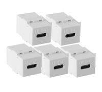 AJDPOI Adaptador de conector Keystone USB C (paquete de 5) conector USB 3.1 tipo C Keystone hembra a hembra para panel de salida de placa de pared, color blanco