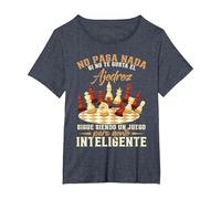 Ajedrecista No Pasa Nada Si No Te Gusta El Ajedrez Camiseta, Mujer Tallas Grandes, Azul Jaspeado, 1XL Grande