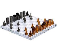 Ajedrez Chess Juego de ajedrez de cristal Tablero de ajedrez Piezas de ajedrez geométrica de alta gama, Luz Lujo Internacional Ajedrez Inicio Oficina Decoración de escritorio Juego Ajedrez Set