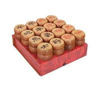 ajedrez Chino, Juego de ajedrez Chino con Piezas de wengué y Tablero de Cuero Rojo y Negro for 2 Jugadores(Box)