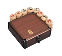 ajedrez Chino, Juego de ajedrez Chino de Viaje de Madera de Haya con Tablero de Cuero y Caja de Aluminio, Varios tamaños for 2 Jugadores.(3.8cm/1.5in)