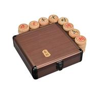 ajedrez Chino, Juego de ajedrez Chino de Viaje de Madera de Haya con Tablero de Cuero y Caja de Aluminio, Varios tamaños for 2 Jugadores.(4.8cm/1.9in)