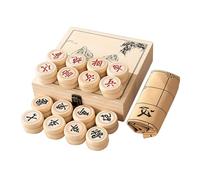 Ajedrez Chino Xiangqi Juego de Mesa con Piezas de ajedrez de Madera de Haya Juego de ajedrez de Viaje portátil Que Incluye Tablero de ajedrez de Cuero y Caja de Almacenamiento(5.8cm/2.3in)