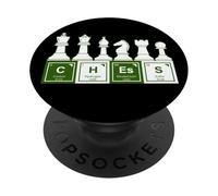 Ajedrez deletrez con elementos de tabla periódica Ciencia divertida PopSockets PopGrip Adhesivo