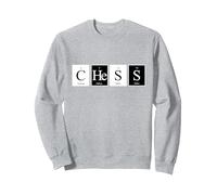 Ajedrez Estrategia Jaque Mate Ajedrecista Tablero De Ajedrez Sudadera, Unisex para Adultos, Gris Jaspeado, XL