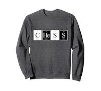 Ajedrez Estrategia Jaque Mate Ajedrecista Tablero De Ajedrez Sudadera, Unisex para Adultos, Jaspeado Oscuro, S