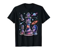 Ajedrez Galaxia Rey Caballo Peón Espacio Planetas Estrellas Camiseta