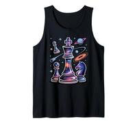 Ajedrez Galaxia Rey Caballo Peón Espacio Planetas Estrellas Camiseta sin Mangas