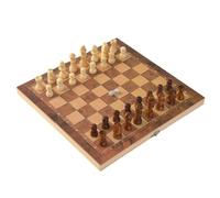 Ajedrez Juego de ajedrez Plegable de Madera con Almacenamiento Integrado. Juego 3 en 1 para adultos y niños: ajedrez, Backgammon y Damas. Magnético (29 cm)