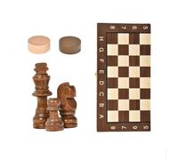 ajedrez Juego de Mesa de Madera Plegable 3 en 1, con ajedrez, Damas y Backgammon, for Adultos y niños, Ideal for Viajes y Almacenamiento Familiar. magnetico(M)