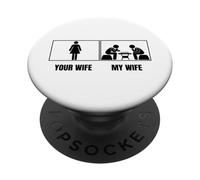 Ajedrez Jugador Tu Esposa Mi Esposa Esposo Divertido Ajedrez PopSockets PopGrip Adhesivo