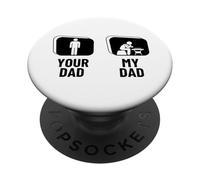 Ajedrez Jugador Tu Papá Mi Papá Hijo Hijo Divertido Ajed PopSockets PopGrip Adhesivo