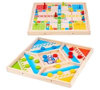 ajedrez Madera Juego de ajedrez 2 en 1 con Rebote y Vuelo, Tablero de Madera for batallas Familiares multijugador con construcción Robusta for Uso en casa y Fiestas. Plegable