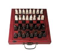 ajedrez Madera Juego de ajedrez de 8,7" x 8,7" for Adultos, Tablero de Madera Plegable portátil de Viaje con cajones de Almacenamiento. Plegable