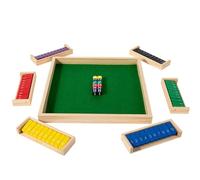 ajedrez Madera Juego de Dados Shut The Box for Adultos y niños, clásico Tablero de Madera, Juegos de matemáticas for Aula, hogar, Fiesta o Pub, de 2 a 6 Jugadores. Plegable(Colored)