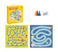 ajedrez Madera Juego de Mesa 2 en 1 con Tablero de ajedrez de Doble Cara Que desarrolla el Pensamiento lógico for Juegos de Fiesta Familiares Plegable(Color B)