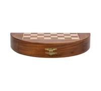 Ajedrez magnético con caja semiredonda de madera marrón d23x2