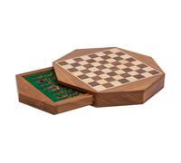 Ajedrez magnético con cajón para piezas de madera marrón d22.5x5 cm