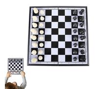 Ajedrez magnético de viaje, ajedrez de viaje portátil - Tablero plegable de ajedrez magnético de viaje portátil - Juego de ajedrez para principiantes de viaje con ranuras de almacenamiento hechas a ma