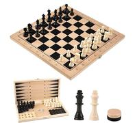 Ajedrez Magnetico Infantil Juego 3 en 1 Ajedrez Magnetico Plegable Portátil Madera Tablero Profesional Juguete Educativo para Niños
