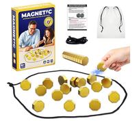 Ajedrez Magnetico Juego de Ajedrez 20 Piezas Magnético Piedras Magnéticas Juegos de Mesa Portátil Niños Juguetes Juegos Educativos para Acampar Reunión Familiar Viajes Amarillo