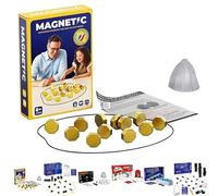 Ajedrez Magnético Portátil para Viajes y Camping con Piedras Magnéticas - Incluye Juego de Rompecabezas de Formas Geométricas Juego de Mesa Educativo de Estrategia y Damas para Niños de 9 a 14 Años