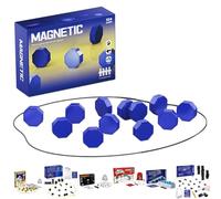 Ajedrez Magnético Portátil para Viajes y Camping con Piedras Magnéticas - Incluye Juego de Rompecabezas de Formas Geométricas Juego de Mesa Educativo de Estrategia y Damas para Niños de 9 a 14 Años