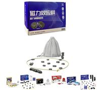 Ajedrez Magnético Portátil para Viajes y Camping con Piedras Magnéticas - Incluye Juego de Rompecabezas de Formas Geométricas Juego de Mesa Educativo de Estrategia y Damas para Niños de 9 a 14 Años