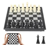 Ajedrez Magnetico Viaje Chess Board Magnetic Portatil Ajedrez Plegable Negro y Blanco con Piezas para Niños y Adultos Viaje y Fiesta (13x13 cm)