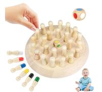 Ajedrez para Niños Infantil, Ajedrez de Memoria de Madera, Juguetes Montessori 4 años, Juego Interacción Entre Padres e Hijos, Juego de Mesa Ayuda a Mejorar Memoria y la percepción del Color