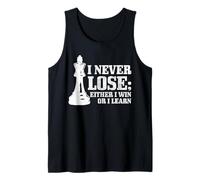 Ajedrez Que Nunca pierdo, gano o aprende Jugador de ajedrez Camiseta sin Mangas