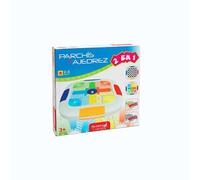 Ajedrez y Parchís Automático/Juego de Mesa 2-4 Jugadores/Juego Tradicional para Niños y Adultos/Reversible 2 en 1 Ambas Caras(2-4)