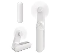 Ajgvq Ventilador Portatil- Mini Ventilador de Mano USB Recargable, Máx 14H, Plegable 360°, Potente y Silencioso, Ventiladores Pequeño para la Oficina, Salir, Viajar, Pasear, Maquillarse- Blanco