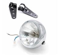 AJHJET Faro Halógeno Ligero Para Motocicleta De 5,75 Pulgadas Con Soportes Para CG125 GN125 Para Shadow VT600 CB600 Para Hornet 250 Faros Delanteros Moto(Chrome-white-bracket)