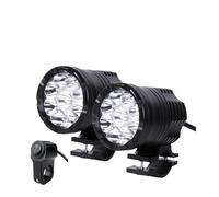 AJHJET Luz Antiniebla Auxiliar Para Motocross 9 Chips LED Adicionales Luces Largas Altas/bajas/estroboscópicas Faro Principal De Motocicleta(2pcs with switch)