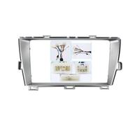 AJHJET Marco Panel Radio Montaje Panel Estéreo Fascia Radio Coche Reajuste Audio Molduras Marcos Envolvente Kit Tablero Cubierta 9 Pulgadas para Toyota para Prius 2010(RHD Silver-Cord)