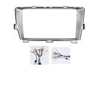 AJHJET Marco Panel Radio Montaje para Toyota para Prius 2010 9 Pulgadas Radio Coche Fascia Panel Estéreo Reajuste Audio Molduras Marcos Envolventes Kit Tablero Cubierta(Lhd Silver-Cord)