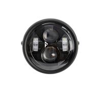 AJHJET Para Bobber Para Suzuki Universal Cromo Motocicleta 6.5" Proyector LED Lámpara Faro Delantero Redondo Faro Principal De Motocicleta(Negro)