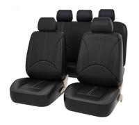 AJIH Coche Fundas Asientos para Volkswagen VW Touareg I (Typ 7L) 2002-2010, Cómodo Transpirable Asiento Traseros Delanteros Juegos De Cubreasientos,A/Black