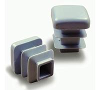 ajile - 12 piezas - Contera acanalada para tubo cuadrado 16 x 16 mm - GRIS - EPC316